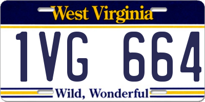 WV license plate 1VG664