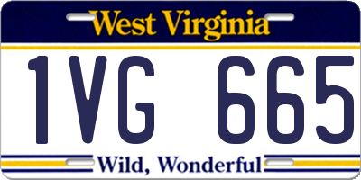 WV license plate 1VG665
