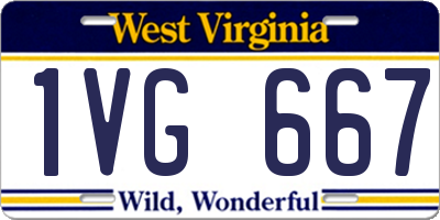 WV license plate 1VG667