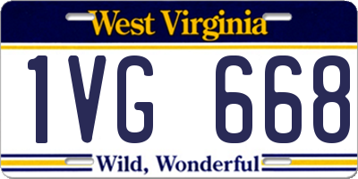 WV license plate 1VG668