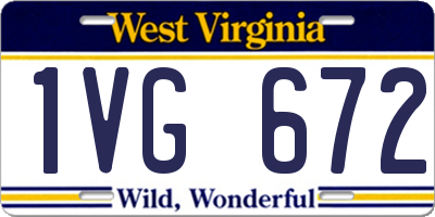 WV license plate 1VG672