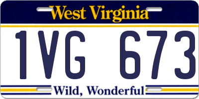 WV license plate 1VG673