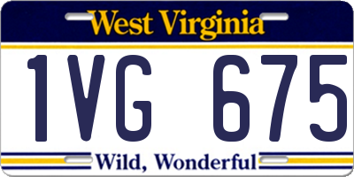 WV license plate 1VG675