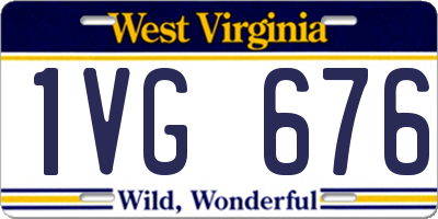 WV license plate 1VG676