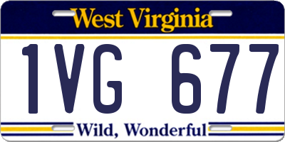 WV license plate 1VG677