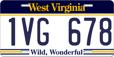 WV license plate 1VG678