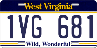 WV license plate 1VG681