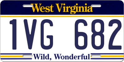 WV license plate 1VG682