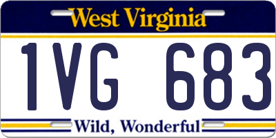 WV license plate 1VG683