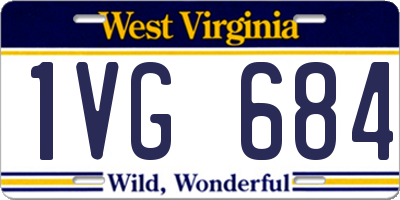 WV license plate 1VG684