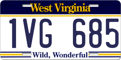 WV license plate 1VG685