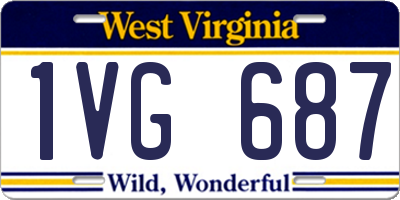 WV license plate 1VG687
