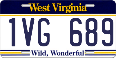 WV license plate 1VG689