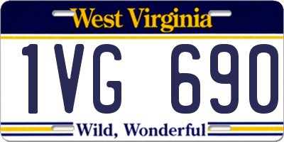 WV license plate 1VG690