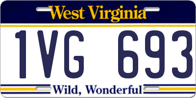 WV license plate 1VG693