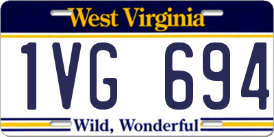 WV license plate 1VG694