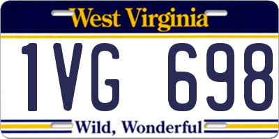 WV license plate 1VG698