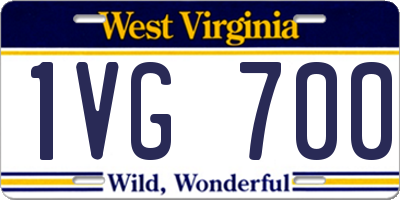 WV license plate 1VG700