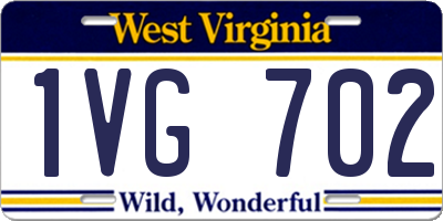 WV license plate 1VG702