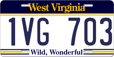 WV license plate 1VG703