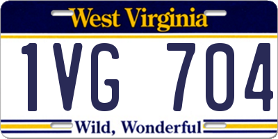 WV license plate 1VG704
