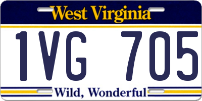 WV license plate 1VG705
