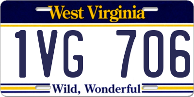 WV license plate 1VG706
