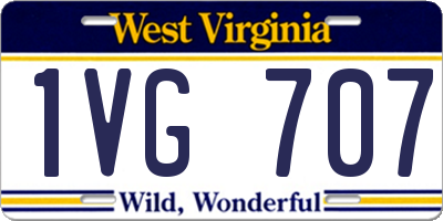 WV license plate 1VG707
