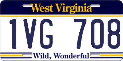 WV license plate 1VG708