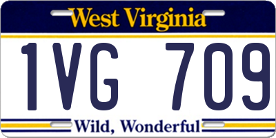 WV license plate 1VG709