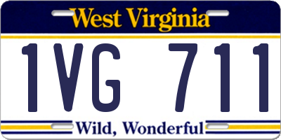 WV license plate 1VG711