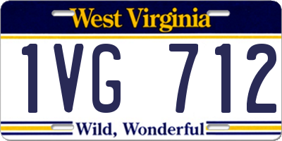 WV license plate 1VG712