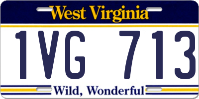 WV license plate 1VG713