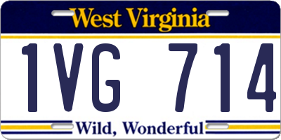 WV license plate 1VG714