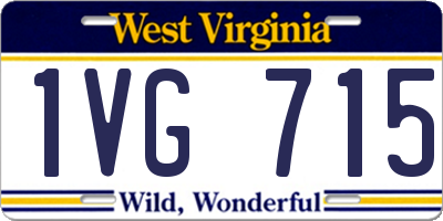 WV license plate 1VG715