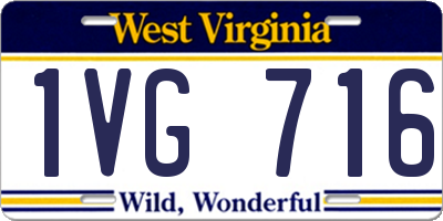 WV license plate 1VG716