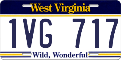 WV license plate 1VG717