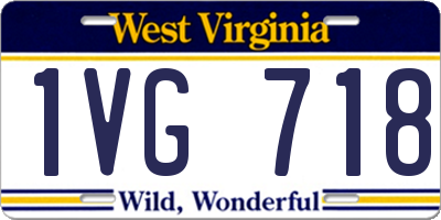 WV license plate 1VG718