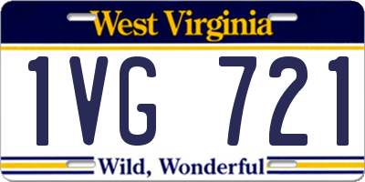 WV license plate 1VG721