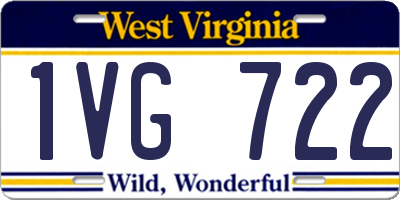 WV license plate 1VG722