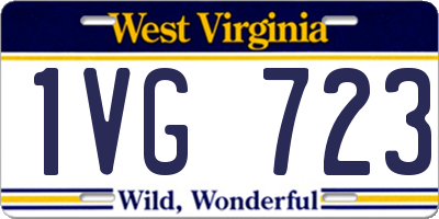 WV license plate 1VG723