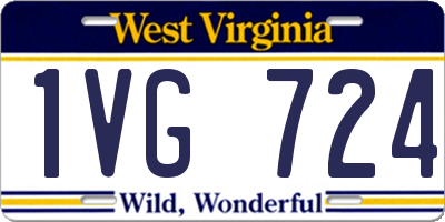 WV license plate 1VG724