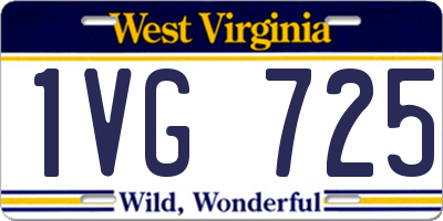 WV license plate 1VG725