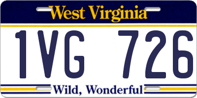 WV license plate 1VG726