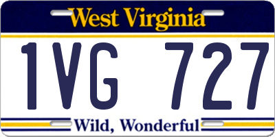 WV license plate 1VG727