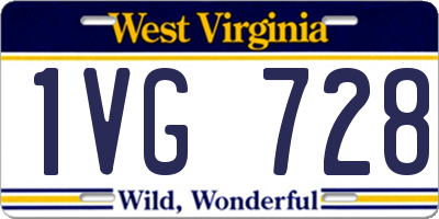 WV license plate 1VG728