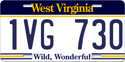 WV license plate 1VG730