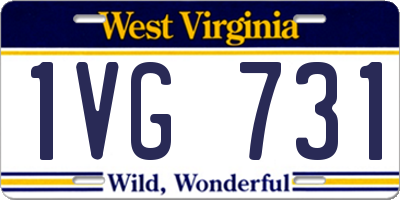WV license plate 1VG731