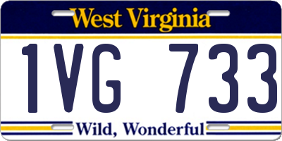 WV license plate 1VG733