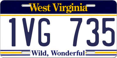 WV license plate 1VG735